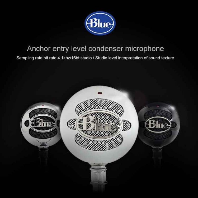 Microfono per registrazione con ancoraggio a condensatore USB Logitech Blue Snowball, Blue Snowball