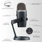 Logitech Blue Yeti Nano Digital Condenser USB Live Broadcast Microphone, Blue Yeti Nano