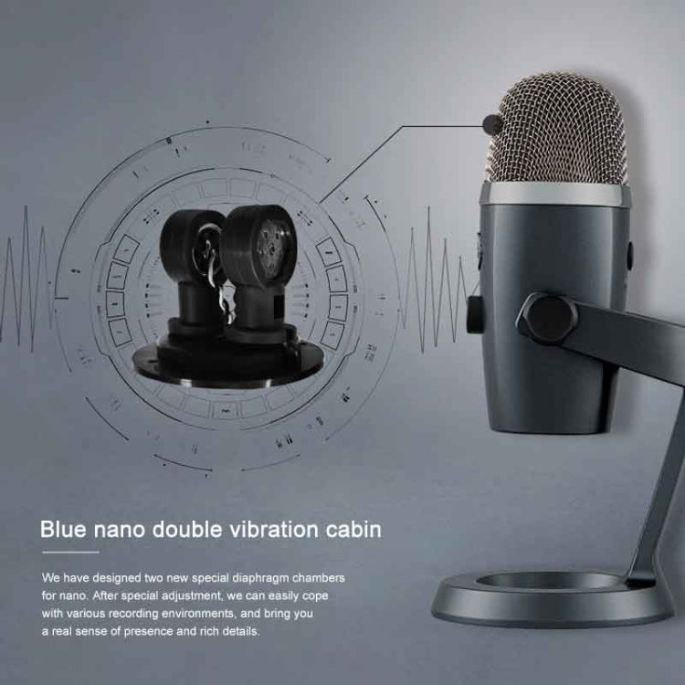 Microfono per trasmissione live USB digitale a condensatore Logitech Blue Yeti Nano, Blue Yeti Nano