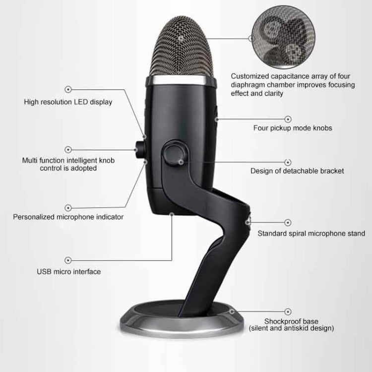 Logitech Blue Yeti X USB Condenser Live Broadcast Microphone with Recording, Blue Yeti X