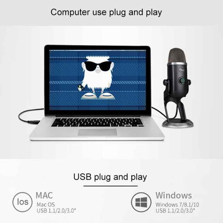 Logitech Blue Yeti X USB Condenser Live Broadcast Microphone with Recording, Blue Yeti X