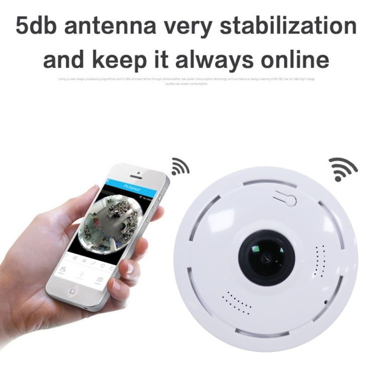 JJX-1801 Telecamera IP WiFi wireless intelligente grandangolare da 1,0 MP Fisheye, supporto scheda TF (massimo 128 GB), JJX-1801
