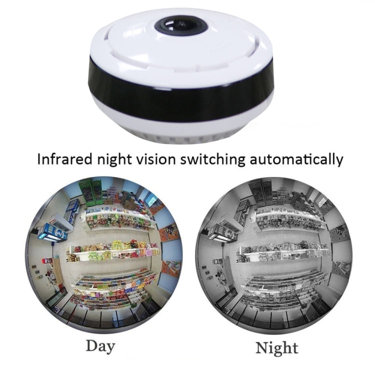 JJX-1801 Telecamera IP WiFi wireless intelligente grandangolare da 1,0 MP Fisheye, supporto scheda TF (massimo 128 GB), JJX-1801