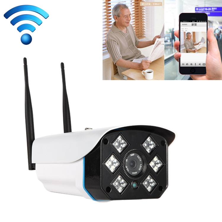 J-06 Telecamera IR Wi-Fi IP wireless da 1.0 MP per interni ed esterni, supporta visione notturna a infrarossi/rilevamento del movimento/scheda TF (64 GB massimo), distanza IR: 50 m, J-06
