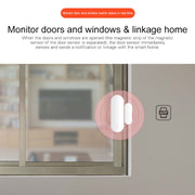 DY-MC400A Rilevatore di porte e finestre di casa con collegamento intelligente WiFi, supporta il controllo vocale e il telecomando APP