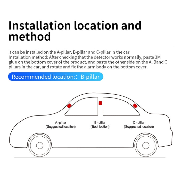 Allarme rilevatore di fumo di monossido di carbonio con mini display digitale per auto XY-C610 senza batteria