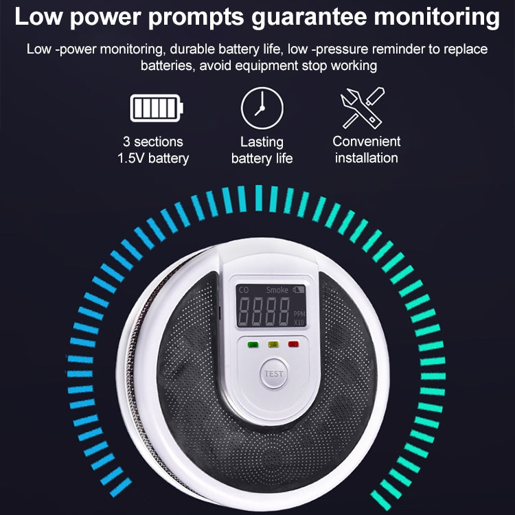 JSN-999COM Rilevatore di allarme vocale dal vivo per monossido di carbonio e fumo senza batteria