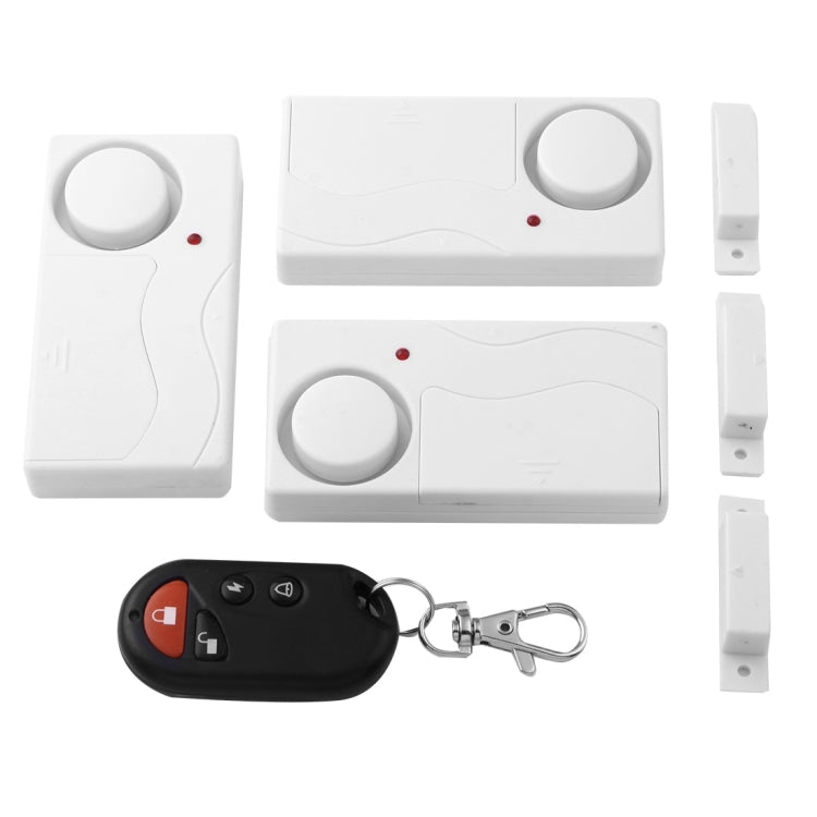 Sicurezza domestica Telecomando wireless Sirena per porte e finestre Sensore magnetico Allarme allarme, 1 telecomando + 3 sensori magnetici, FYD-1388