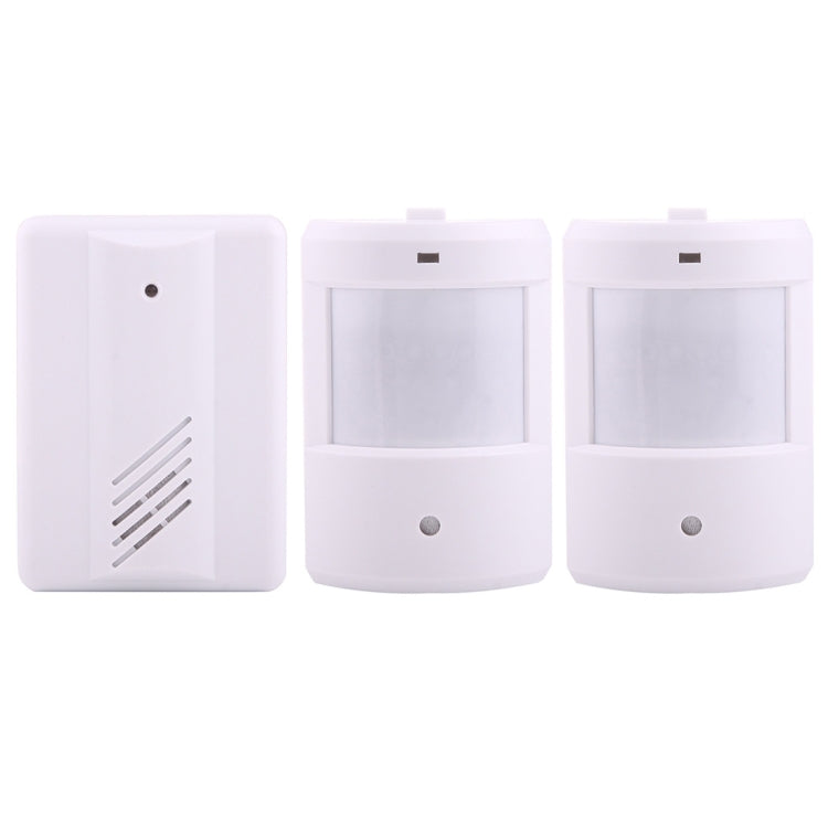 YF-0156 Da 1 a 2 kit di sistema di rilevamento remoto per orologio elettroguardia wireless sicuro per ufficio domestico, 1 ricevitore + 2 rilevatori, YF-0156
