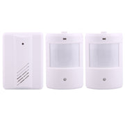 YF-0156 Da 1 a 2 kit di sistema di rilevamento remoto per orologio elettroguardia wireless sicuro per ufficio domestico, 1 ricevitore + 2 rilevatori, YF-0156