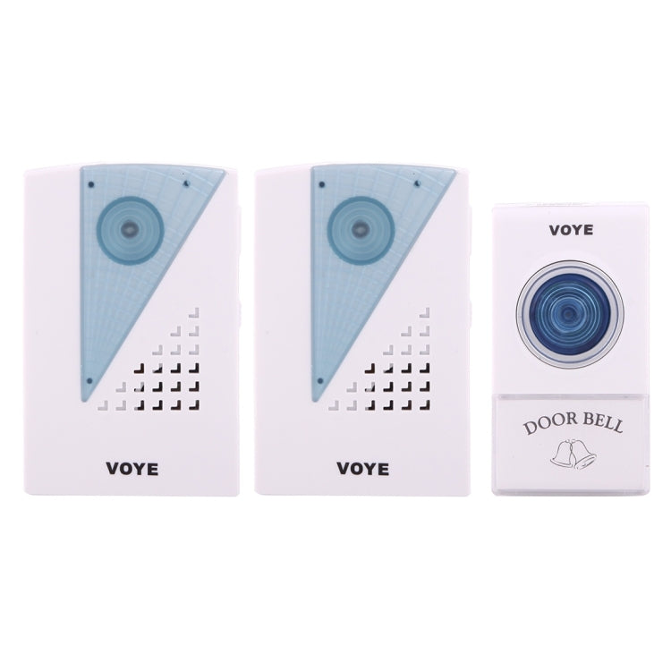 VOYE V001A2 Campanello domestico wireless Smart Music LED con doppio ricevitore, distanza telecomando: 120 m (all'aperto), V001A2