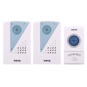 VOYE V001A2 Campanello domestico wireless Smart Music LED con doppio ricevitore, distanza telecomando: 120 m (all'aperto), V001A2