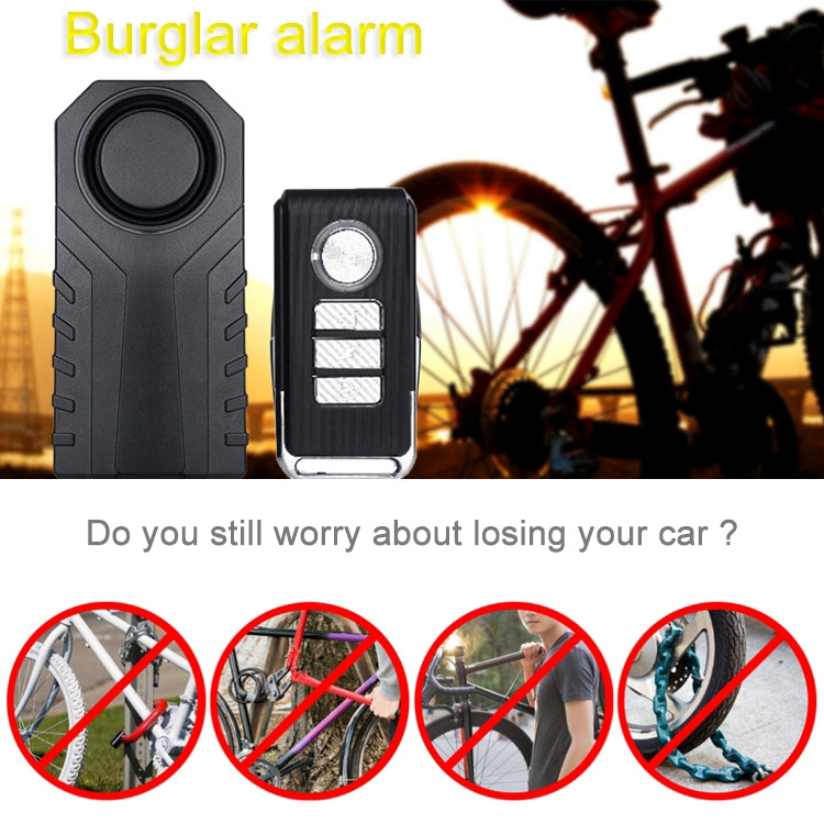 KS-SF22R Allarme antifurto con sensore antifurto a vibrazione wireless impermeabile IP55 da 113 dB con telecomando per veicolo/bicicletta/bicicletta elettrica, KS-SF22R