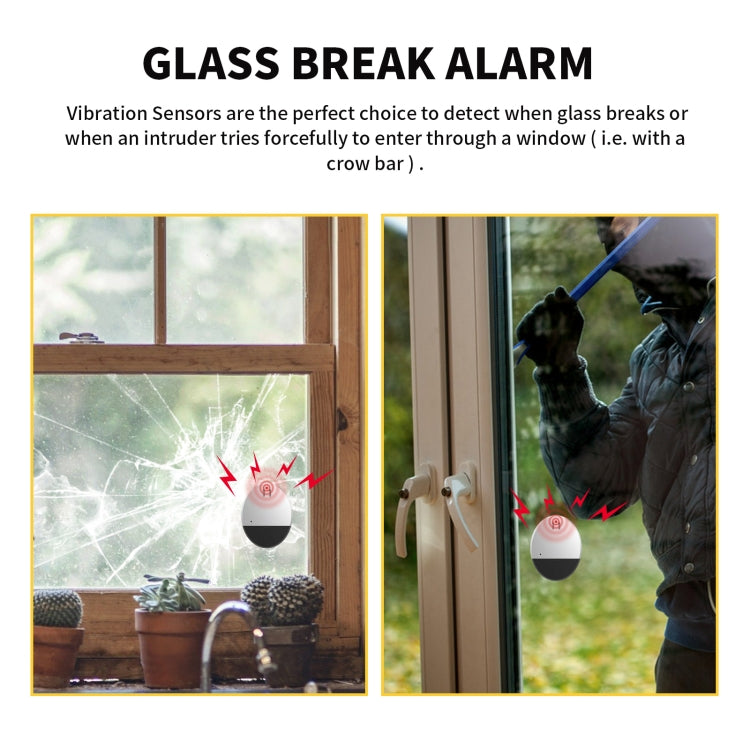 DOBERMAN SE-0106 Allarme per porte/finestre rotonde ultrasottili Rileva allarme con sensore di vibrazione per allarmi domestici Sicurezza