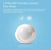 NEO NAS-PD01W Sensore di movimento rilevatore PIR WiFi wireless, supporto sistemi Android/IOS e LED rosso ultraluminoso