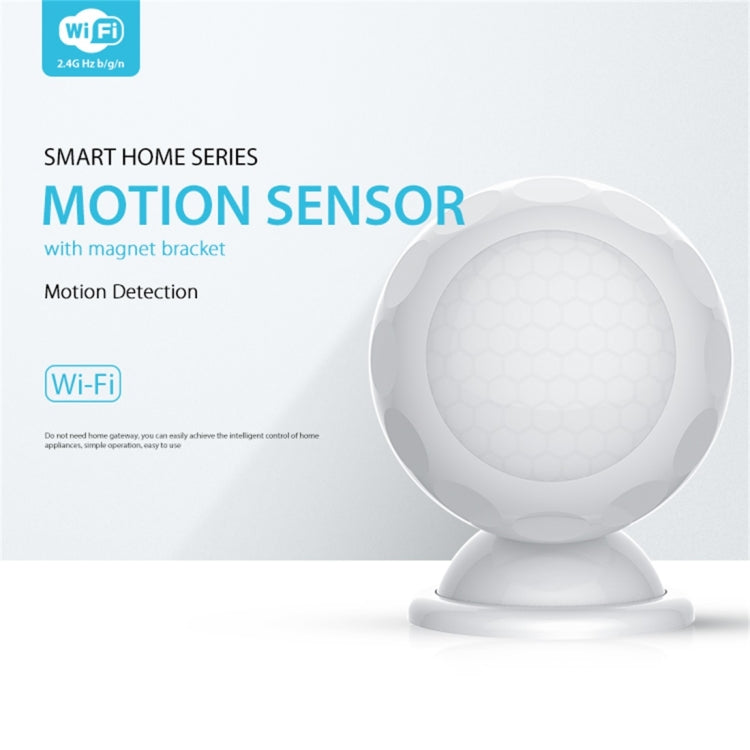 NEO NAS-PD02W Sensore di movimento rilevatore PIR WiFi wireless, con staffa magnetica e supporto per sistemi Android/IOS e LED rosso ultraluminoso