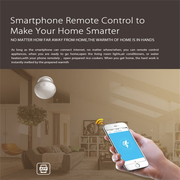 NEO NAS-PD02W Sensore di movimento rilevatore PIR WiFi wireless, con staffa magnetica e supporto per sistemi Android/IOS e LED rosso ultraluminoso