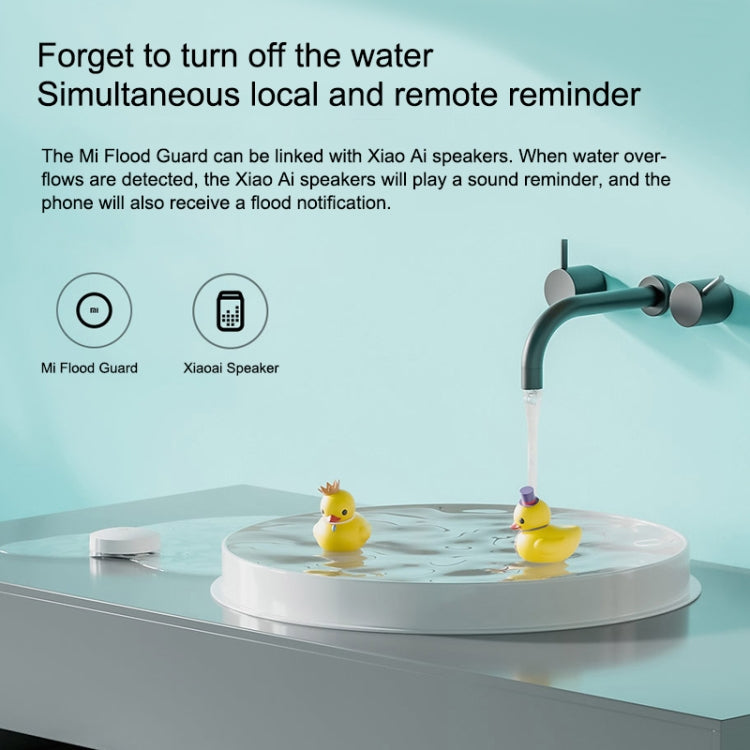 La protezione antiallagamento Bluetooth wireless originale Xiaomi rileva in modo intelligente le perdite d'acqua App di collegamento dell'altoparlante Xiaoai per ricordare a distanza la casa intelligente, deve essere utilizzata con CA1001