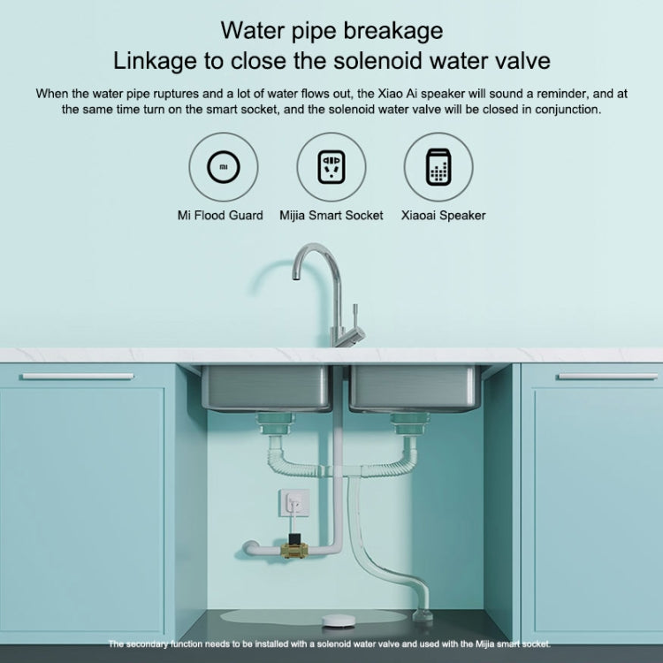 La protezione antiallagamento Bluetooth wireless originale Xiaomi rileva in modo intelligente le perdite d'acqua App di collegamento dell'altoparlante Xiaoai per ricordare a distanza la casa intelligente, deve essere utilizzata con CA1001