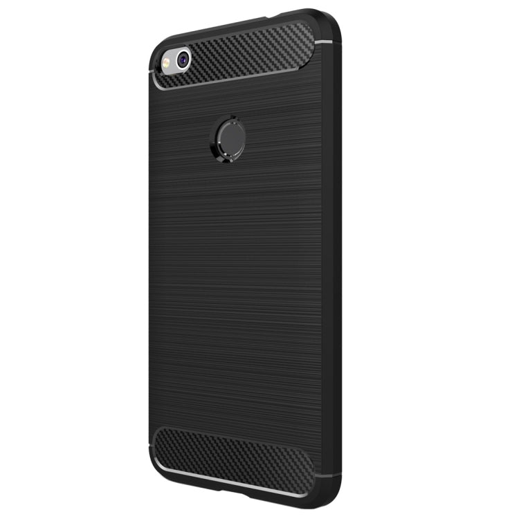 Per Huawei P8 Lite (2017) Custodia protettiva in TPU antiurto con struttura in fibra di carbonio spazzolata, Huawei P8 Lite (2017), For P8 Lite (2017)