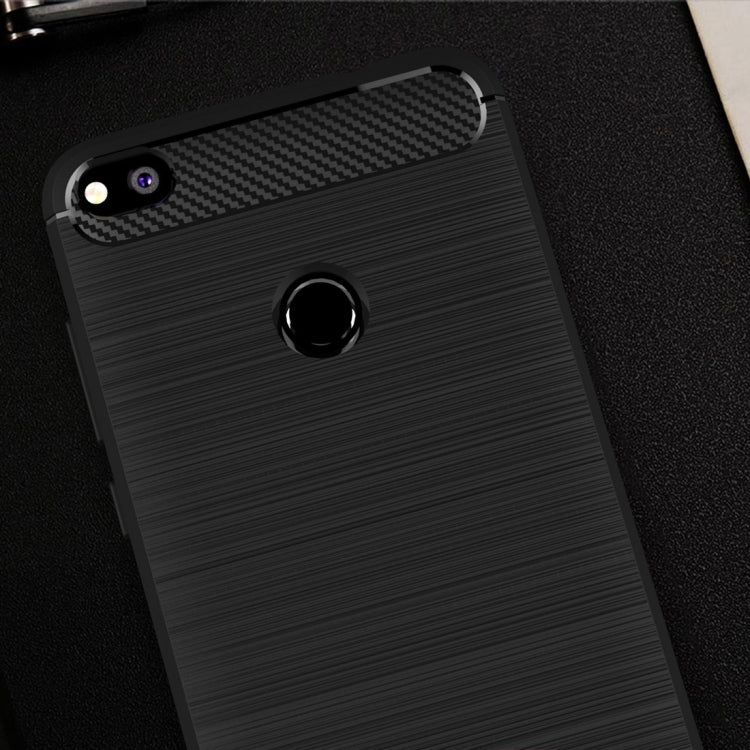 Per Huawei P8 Lite (2017) Custodia protettiva in TPU antiurto con struttura in fibra di carbonio spazzolata, Huawei P8 Lite (2017), For P8 Lite (2017)