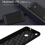 Per Huawei P8 Lite (2017) Custodia protettiva in TPU antiurto con struttura in fibra di carbonio spazzolata, Huawei P8 Lite (2017), For P8 Lite (2017)