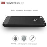 Per Huawei P8 Lite (2017) Custodia protettiva in TPU antiurto con struttura in fibra di carbonio spazzolata, Huawei P8 Lite (2017), For P8 Lite (2017)