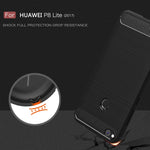 Per Huawei P8 Lite (2017) Custodia protettiva in TPU antiurto con struttura in fibra di carbonio spazzolata, Huawei P8 Lite (2017), For P8 Lite (2017)