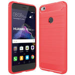 Per Huawei P8 Lite (2017) Custodia protettiva in TPU antiurto con struttura in fibra di carbonio spazzolata, Huawei P8 Lite (2017), For P8 Lite (2017)