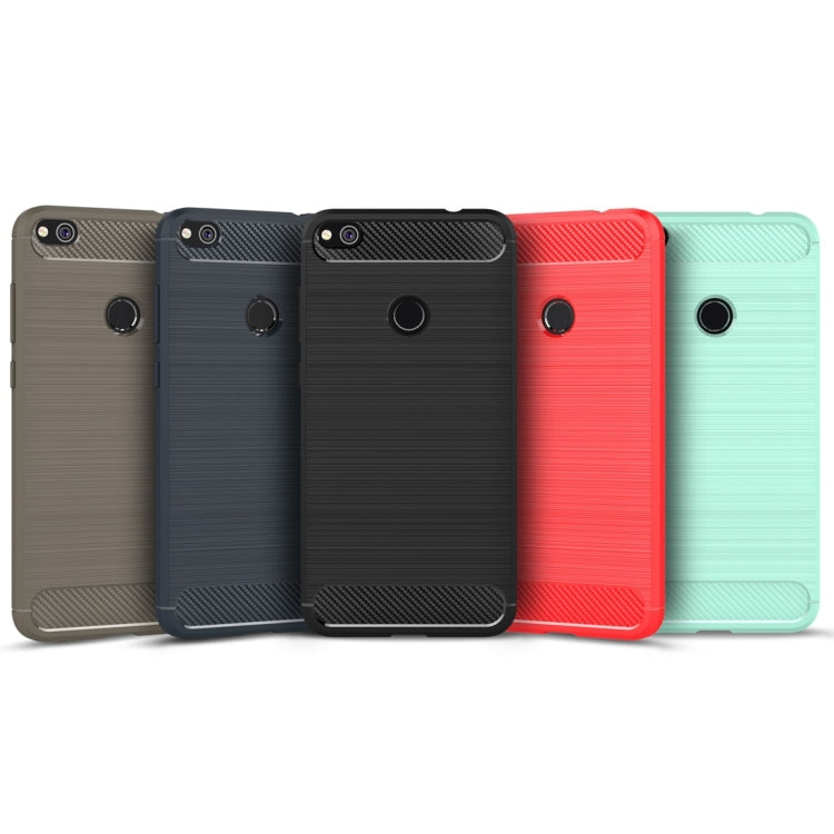 Per Huawei P8 Lite (2017) Custodia protettiva in TPU antiurto con struttura in fibra di carbonio spazzolata, Huawei P8 Lite (2017), For P8 Lite (2017)