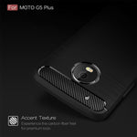 Per Motorola Moto G5 Plus Custodia protettiva in TPU antiurto con struttura in fibra di carbonio spazzolata, For Moto G5 Plus