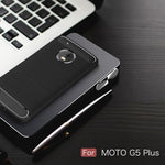 Per Motorola Moto G5 Plus Custodia protettiva in TPU antiurto con struttura in fibra di carbonio spazzolata, For Moto G5 Plus