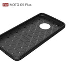 Per Motorola Moto G5 Plus Custodia protettiva in TPU antiurto con struttura in fibra di carbonio spazzolata, For Moto G5 Plus