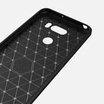 Per LG V30 Custodia protettiva per armatura robusta in TPU antiurto in fibra di carbonio con texture spazzolata, For LG V30, For V30