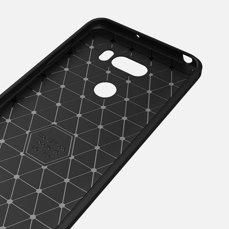 Per LG V30 Custodia protettiva per armatura robusta in TPU antiurto in fibra di carbonio con texture spazzolata, For LG V30, For V30