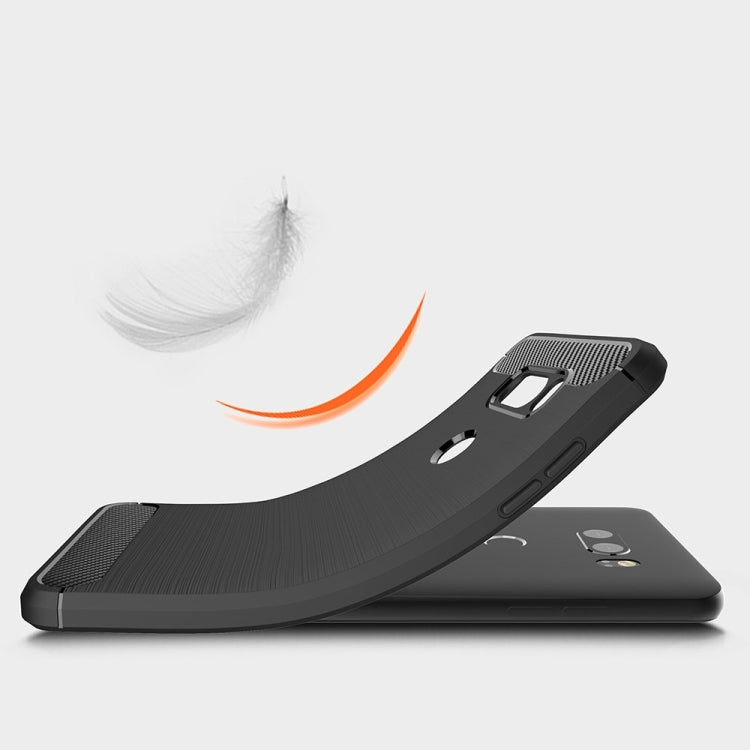Per LG V30 Custodia protettiva per armatura robusta in TPU antiurto in fibra di carbonio con texture spazzolata, For LG V30, For V30