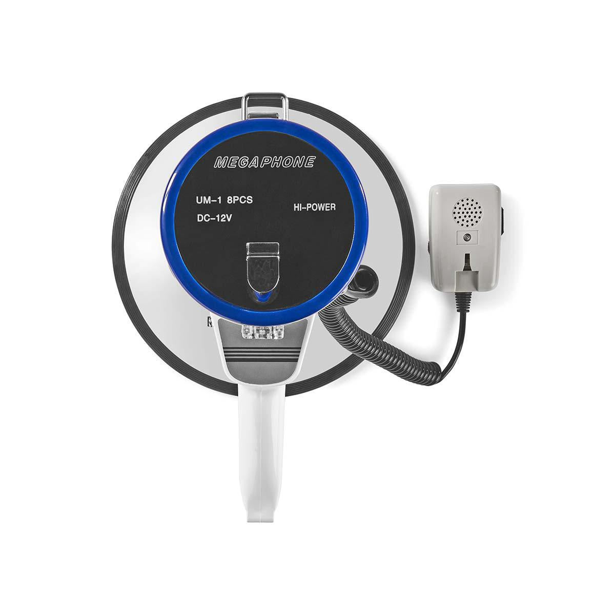 Megafono professionale 25W con microfono staccabile e sirena – Blu/Bianco MEPH200WT 8717534026292 ND6175
