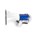 Megafono professionale 25W con microfono staccabile e sirena – Blu/Bianco MEPH200WT 8717534026292 ND6175