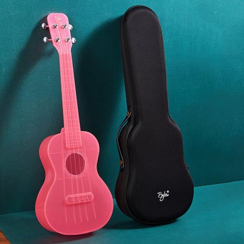 Piccola chitarra Ukulele impiallacciata da 23 pollici con custodia, with Storage Bag (Pink), with Storage Bag (Blue), with Storage Bag (Transparent)