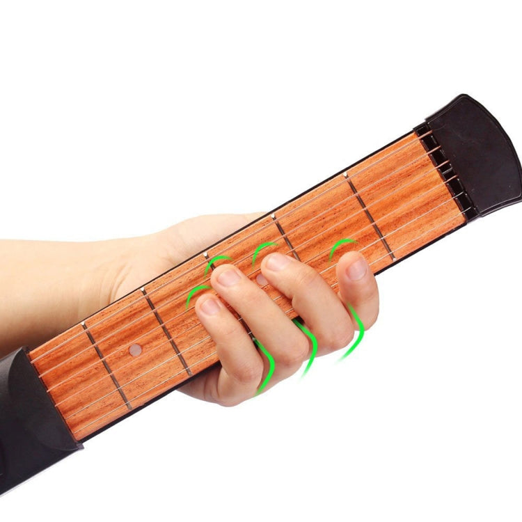 Gadget portatile per esercitazioni per chitarra tascabile a 6 tasti per strumenti per esercitarsi con la diteggiatura degli accordi per principianti, 6 Fret Fingering Practice Tool