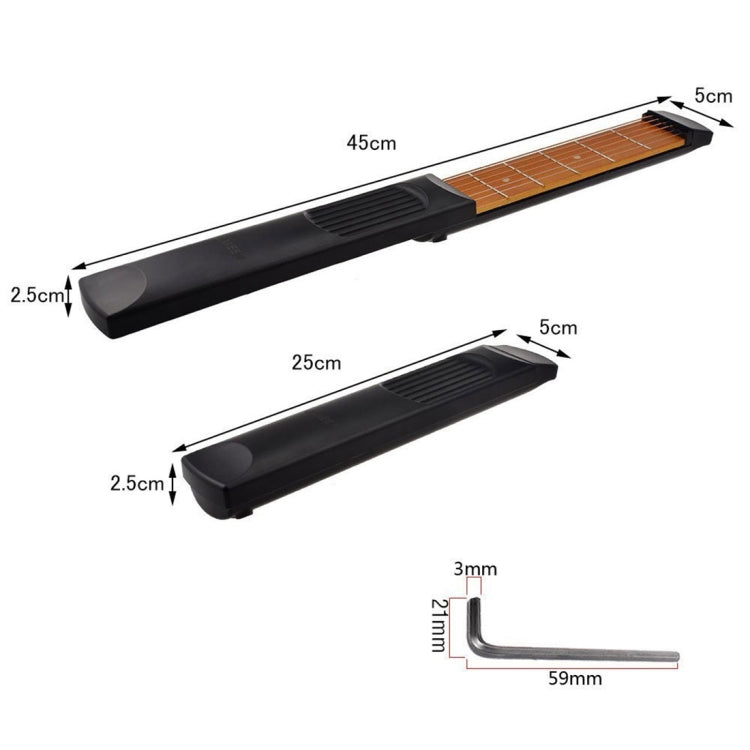 Gadget portatile per esercitazioni per chitarra tascabile a 6 tasti per strumenti per esercitarsi con la diteggiatura degli accordi per principianti, 6 Fret Fingering Practice Tool