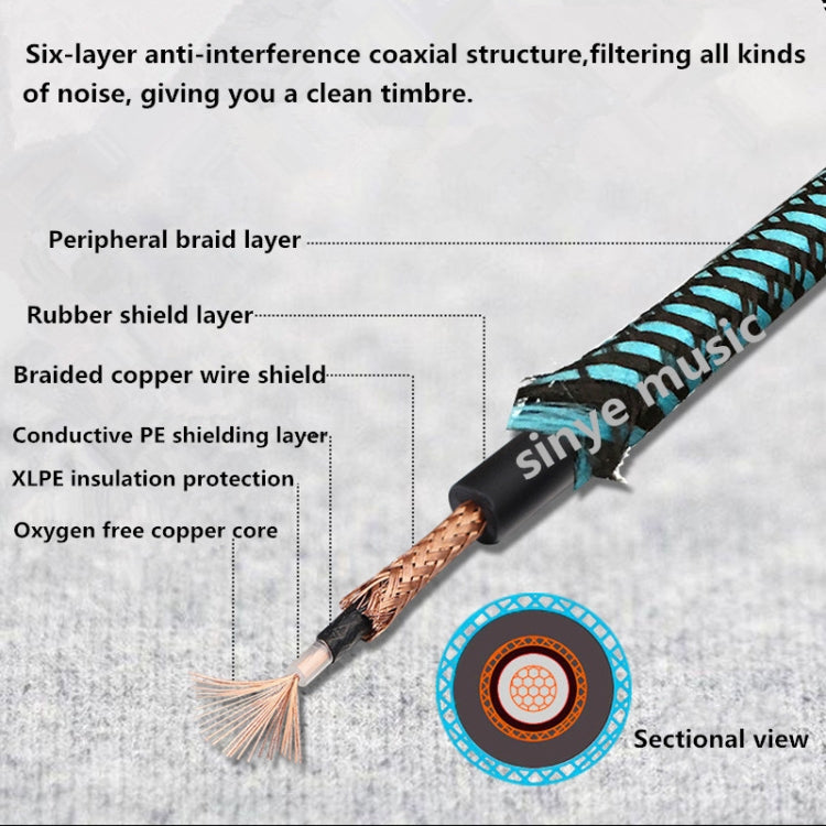 Cavo audio 10 metri per chitarra e basso riduzione rumore