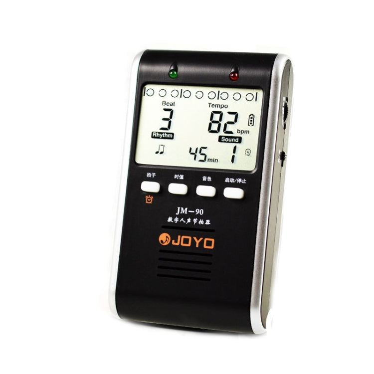 JOYO JM-90 Mini indicatore LED portatile ricaricabile con clip, sintonizzatore generatore di toni metronomo digitale elettronico per chitarra, violino, ukulele, JM-90 (Black), JM-90 (White)