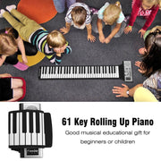 Pianoforte elettronico con tastiera morbida portatile arrotolabile flessibile a 61 tasti con altoparlanti, 61 Keys