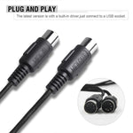 Cavo MIDI USB WERSI UM-18 Cavo Midi MidiPort Piano elettrico Linea di editing musicale per batteria elettronica, Lunghezza: 2 m