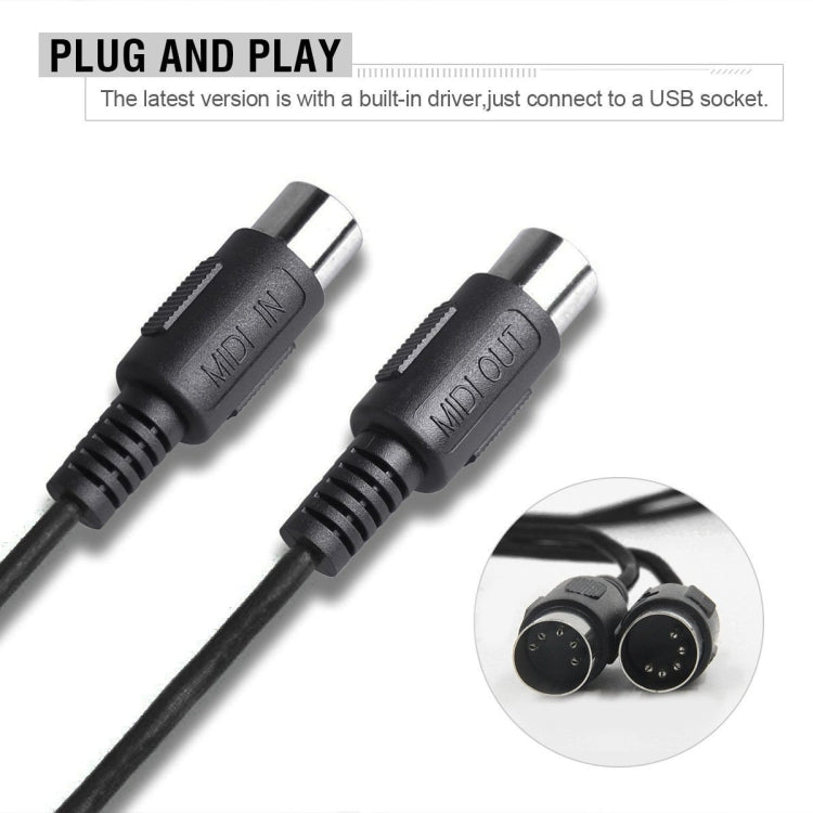 Cavo MIDI USB WERSI UM-18 Cavo Midi MidiPort Piano elettrico Linea di editing musicale per batteria elettronica, Lunghezza: 2 m