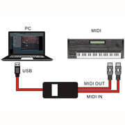 Cavo MIDI USB WERSI UM-18 Cavo Midi MidiPort Piano elettrico Linea di editing musicale per batteria elettronica, Lunghezza: 2 m