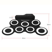 Tamburo elettronico USB portatile con rotolo a mano in silicone, USB Electronic Drum(Black), Electronic Drum(Green)