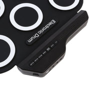 Tamburo elettronico USB portatile con rotolo a mano in silicone, USB Electronic Drum(Black), Electronic Drum(Green)