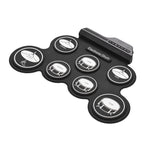 Tamburo elettronico USB portatile con rotolo a mano in silicone, versione con icona nera, Electronic Drum Black Icon Version